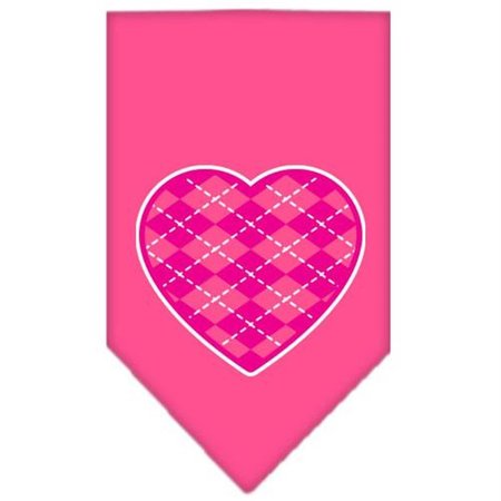 UNCONDITIONAL LOVE Argyle Heart Pink Screen Print Bandana Bright Pink Small UN847740